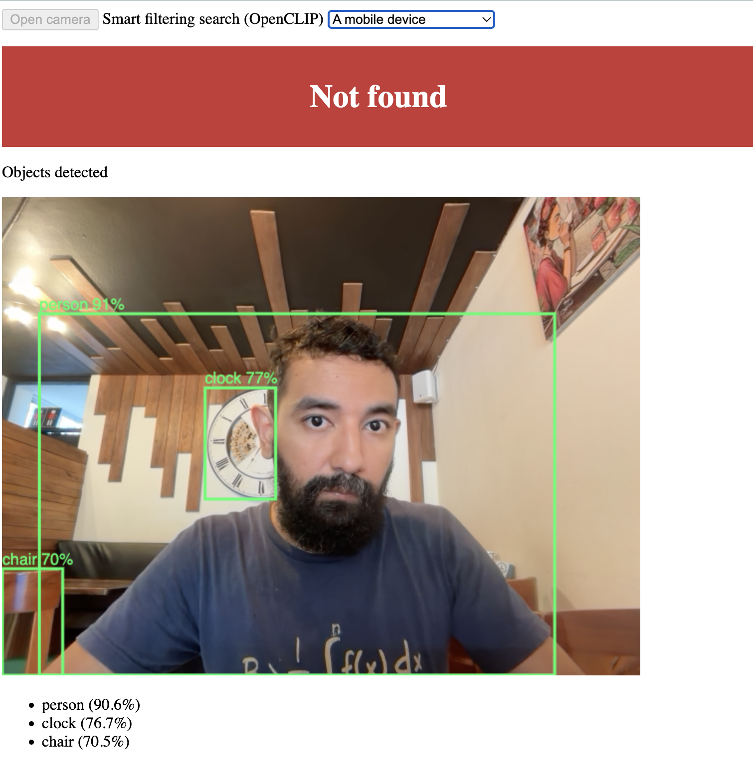 YOLO and OpenCLIP do not detect a person with a phone